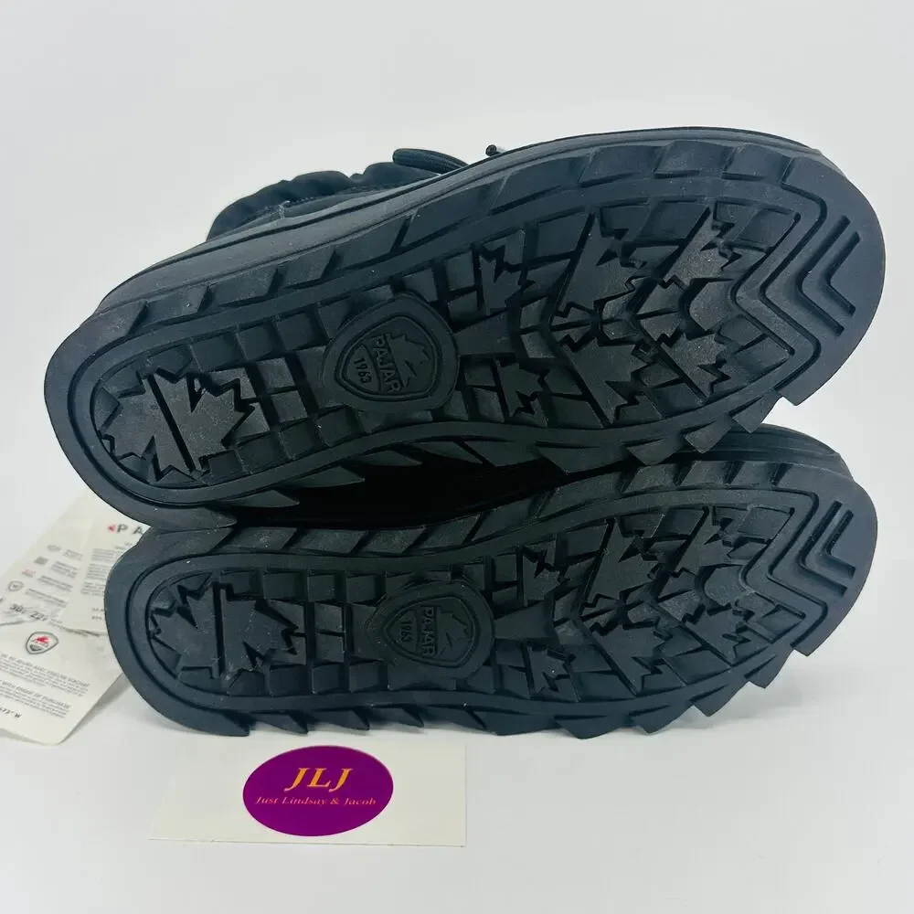 Pajar Women's Taya Low Black Lace Up Waterproof Winter Boots Size 6 US/ 37 EU